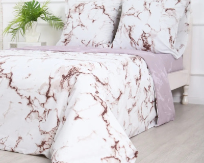 Постельное белье Мрамор поплин, наволочки 70х70см